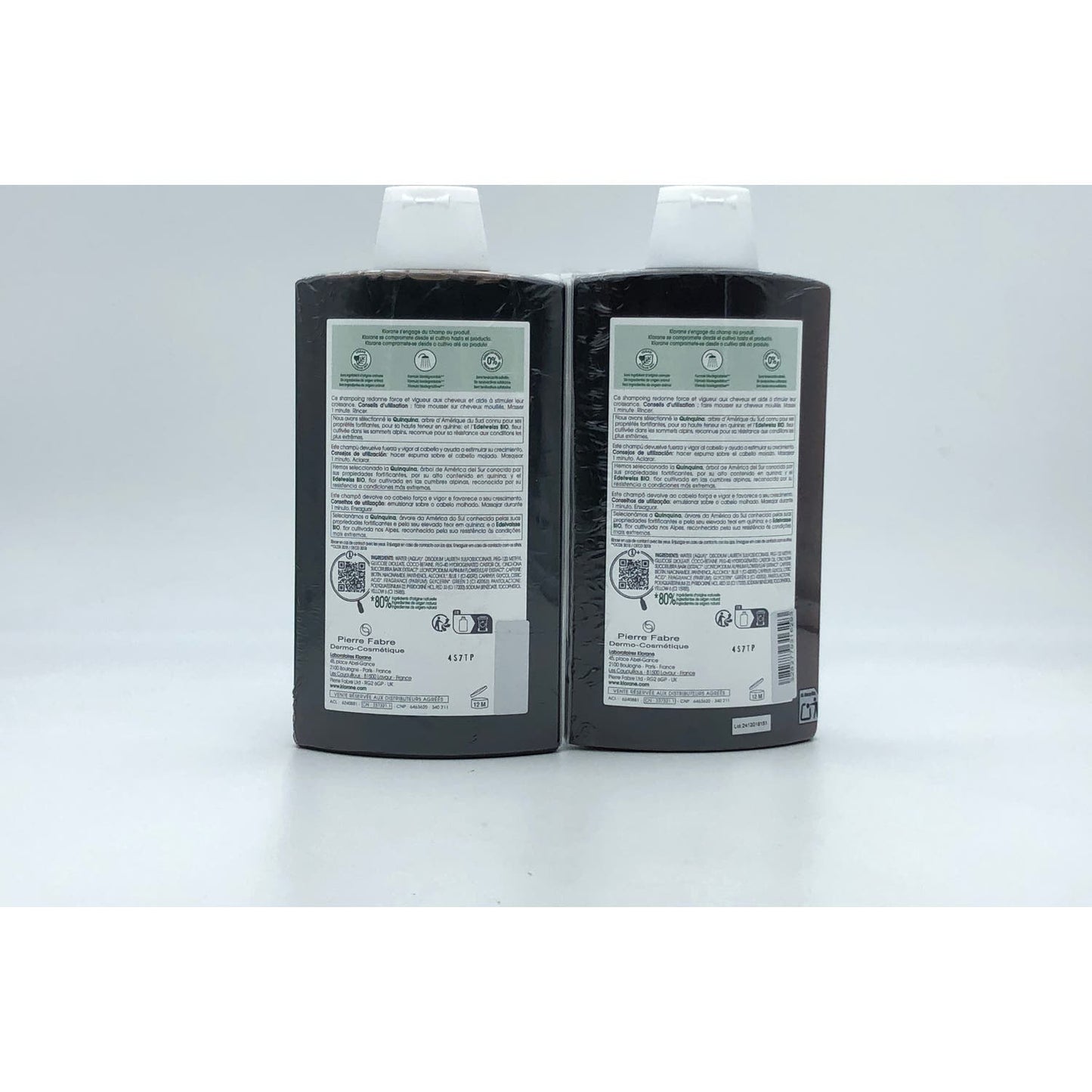 Klorane Champú Quinina y Edelweiss Bio 2x400ml