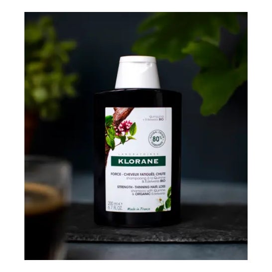 Klorane Champú Quinina y Edelweiss Bio 2x400ml