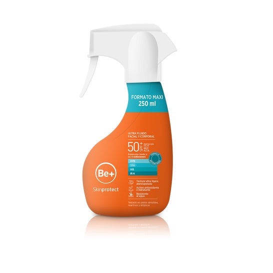 Be+ Skinprotect Ultra fluido Facial y Corporal SPF50+ Spray 250ml
