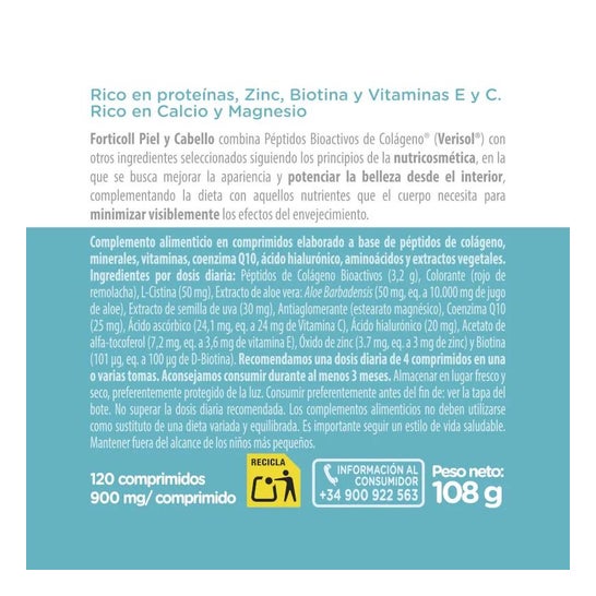 Forticoll Colágeno Piel Cabello 120comp