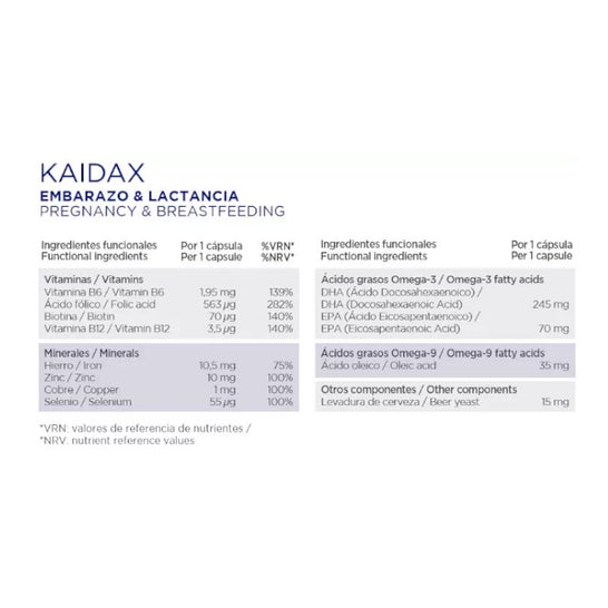 Kaidax Embarazo & Lactancia 60caps