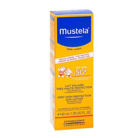 Mustela Leche Solar Cara Muy Alta Protección SPF50+ 40 ml