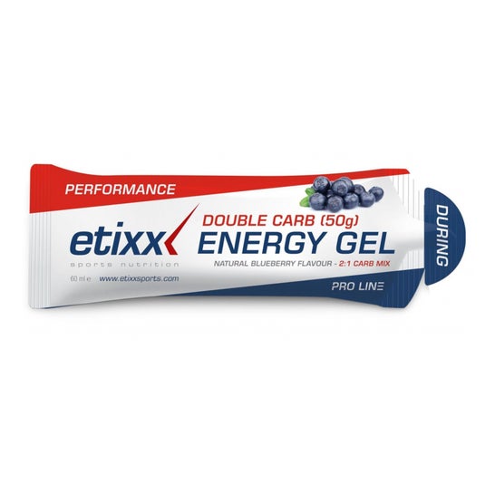 Etixx Double Carb Energy gel Blueberry 1 Sobre