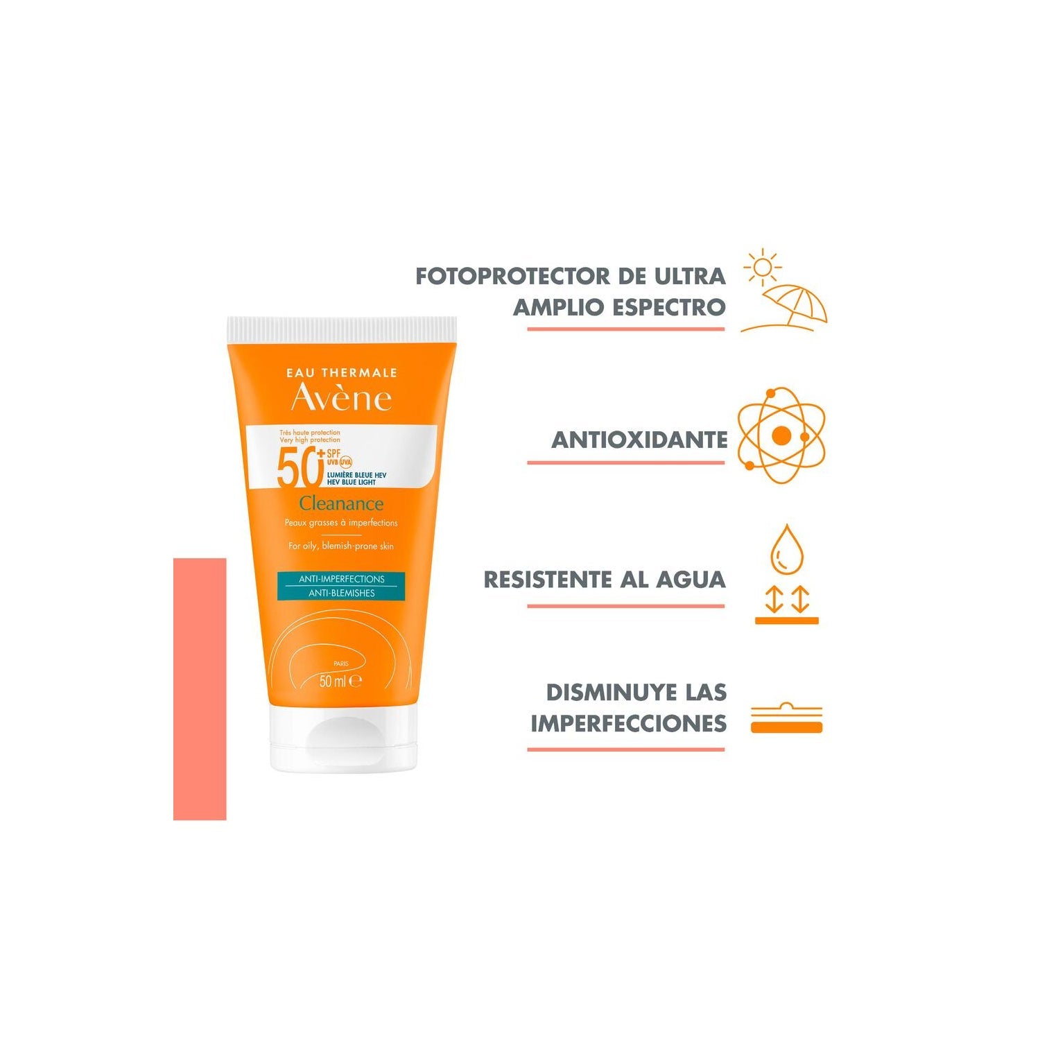 Avène Solar Cleanance Matificante SPF50+ 50ml
