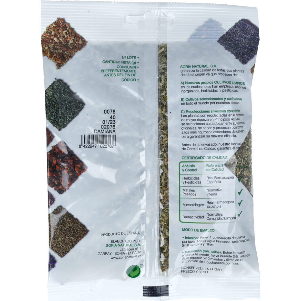 Soria Natural Damiana Bolsa 40g