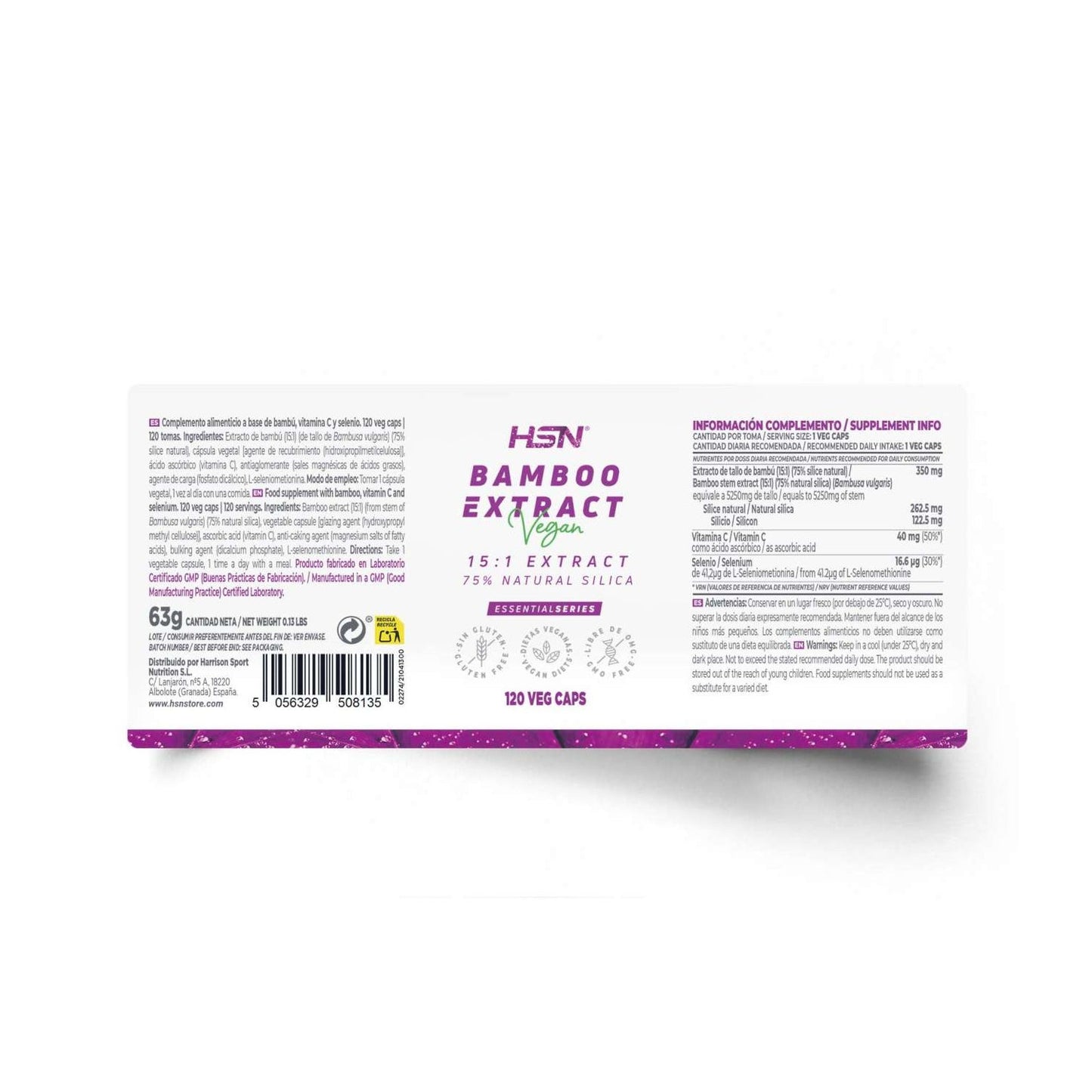 HSN Extracto de Bambú 15:1 350mg 120caps