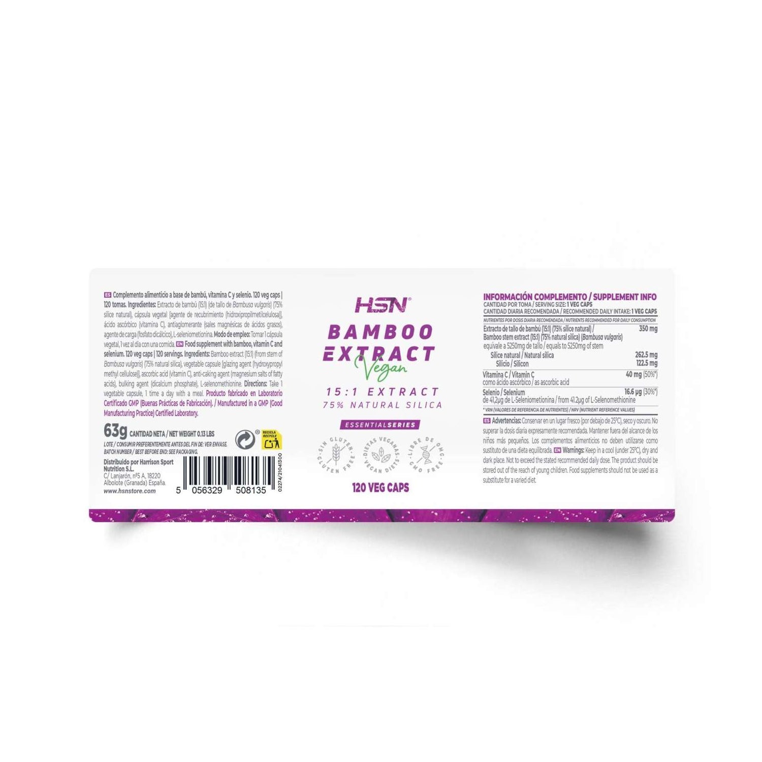 HSN Extracto de Bambú 15:1 350mg 120caps