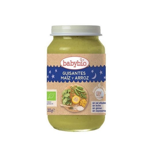 Babybio Tarrito Ecológico De Guisantes, Maíz Y Arroz 200g
