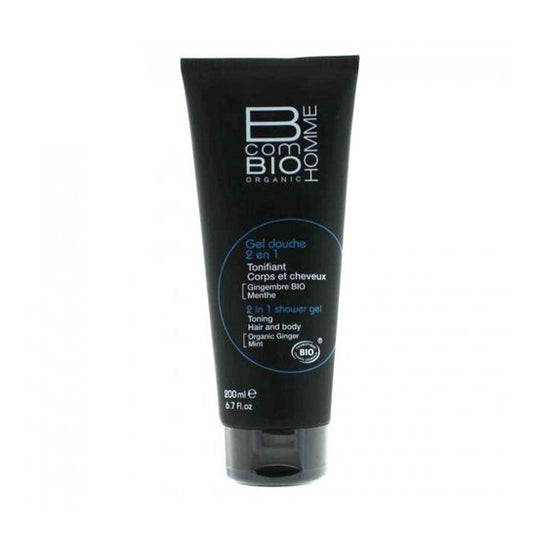 BcomBio Gel de ducha para hombre 2 en 1 Tónico Corporal y Capilar 200 ml