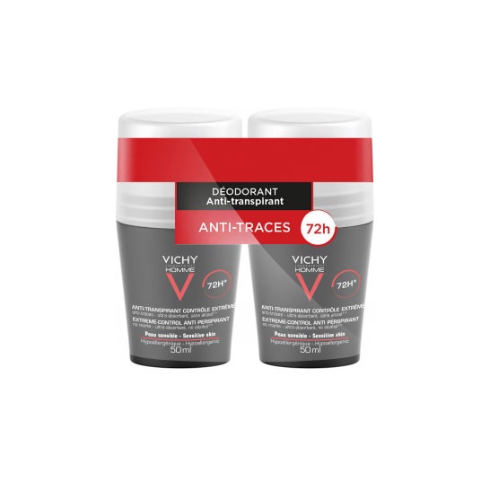 Vichy Homme Desodorante Antitranspirante Control Extremo 72h Roll-on 2x50ml