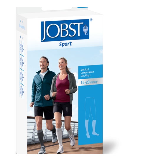 Jobst Sport Calcetín 15-20mmHg Negro Gris Talla S 1 Par