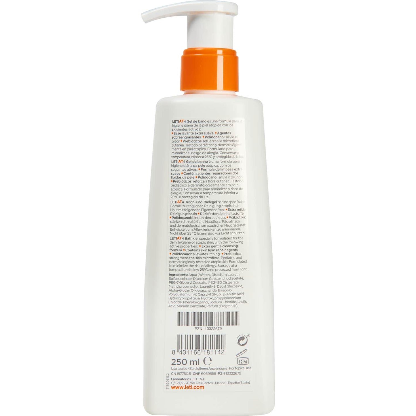 LetiAT4 Gel de Baño 250ml
