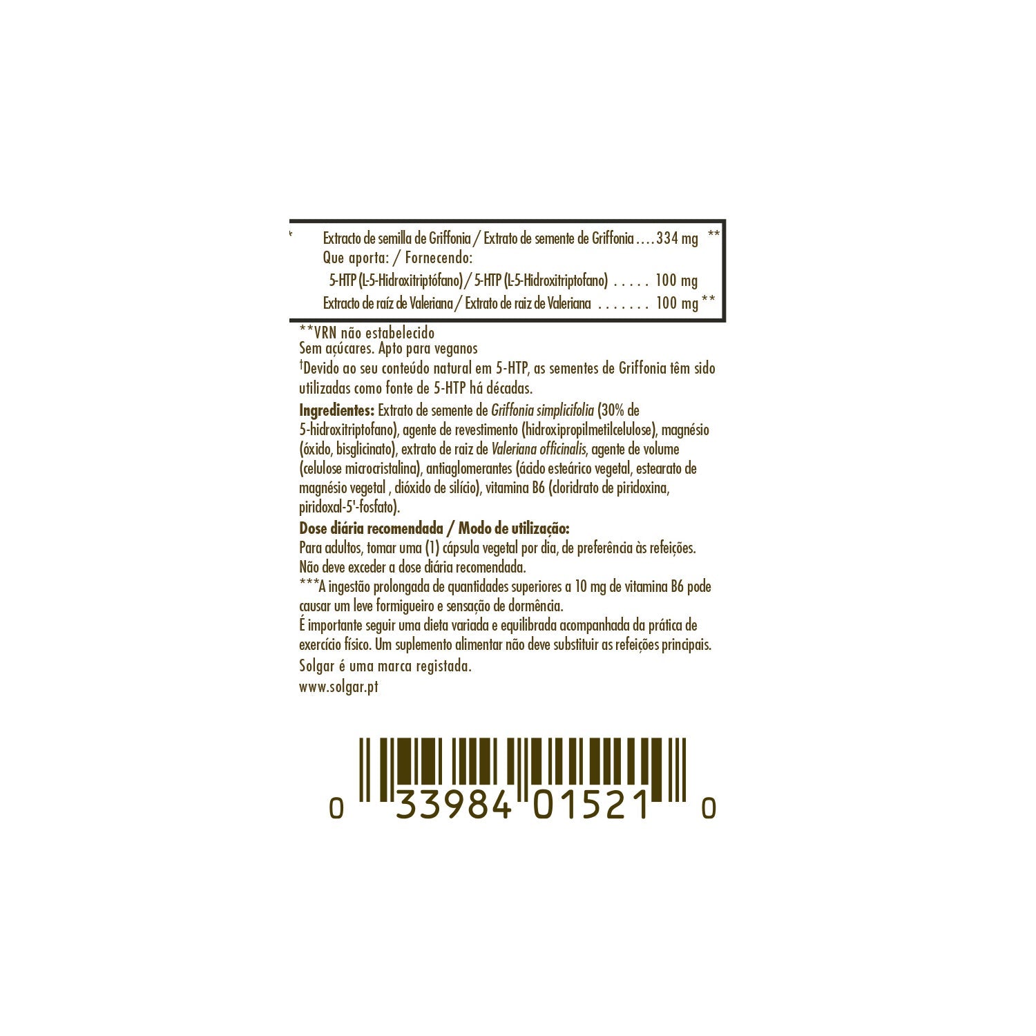 Solgar Griffonia 5-HTP Complex 30vcaps