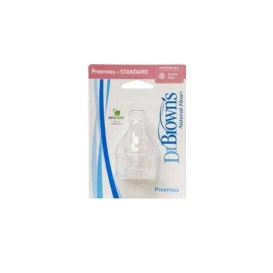 Dr Brown's tetina silicona natural flow prematuros 2uds