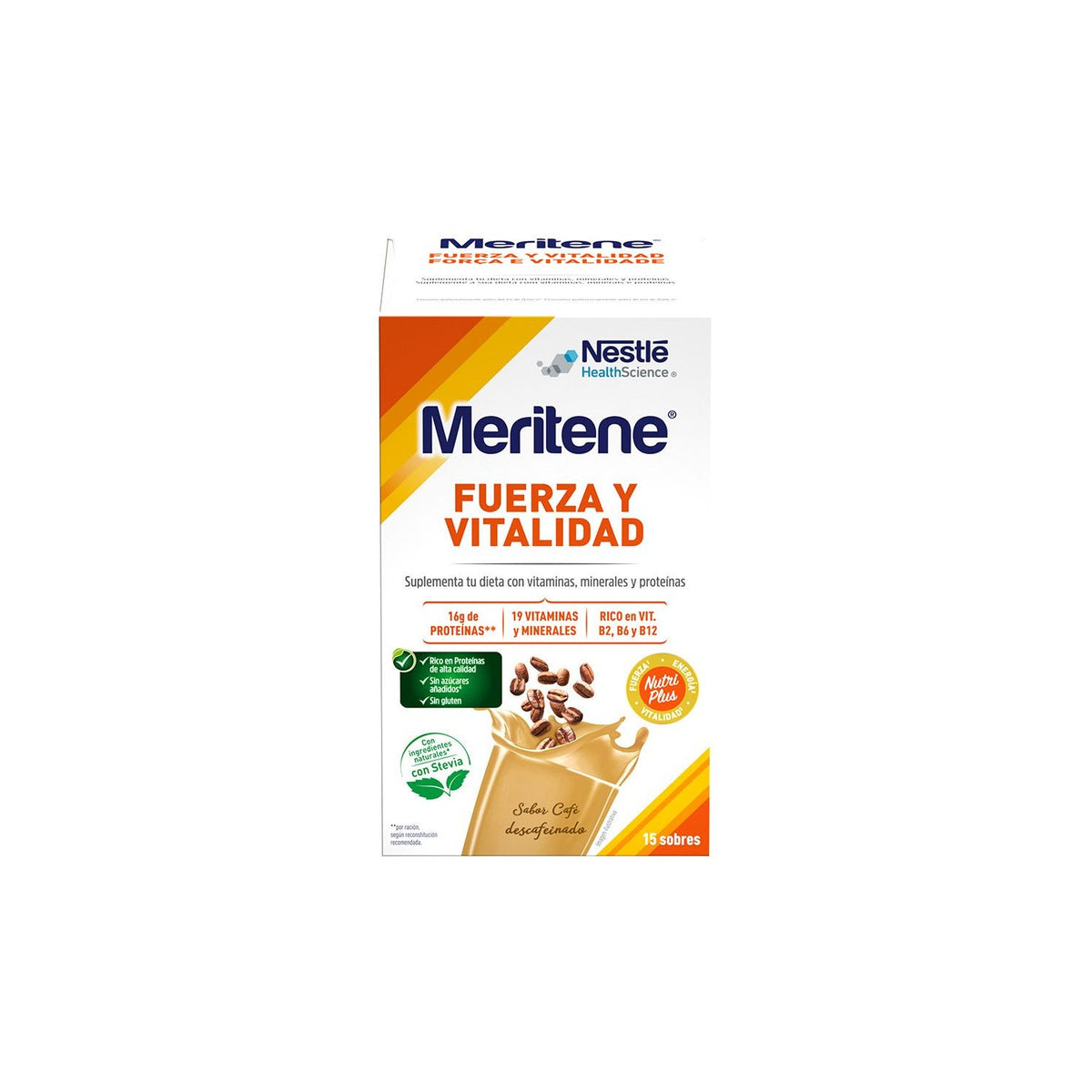 Meritene Fuerza y Vitalidad Batido Café Descafeinado 15 sobres