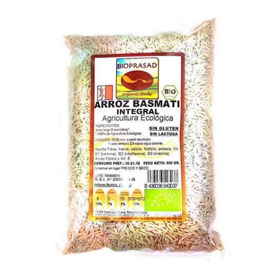 Bioprasad Arroz Basmati Integal Bio 500 g
