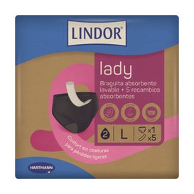 Lindor Lady Ropa Interior Lavable Menstruación y Incontinencia Talla L + 5 recambios