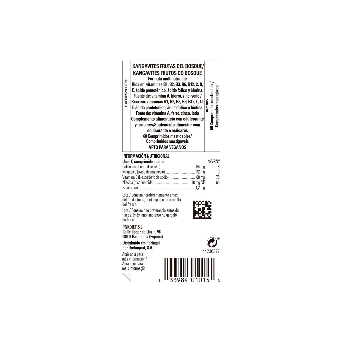 Solgar Kangavites Multivitamínico Sabor Frutas del Bosque 60comp