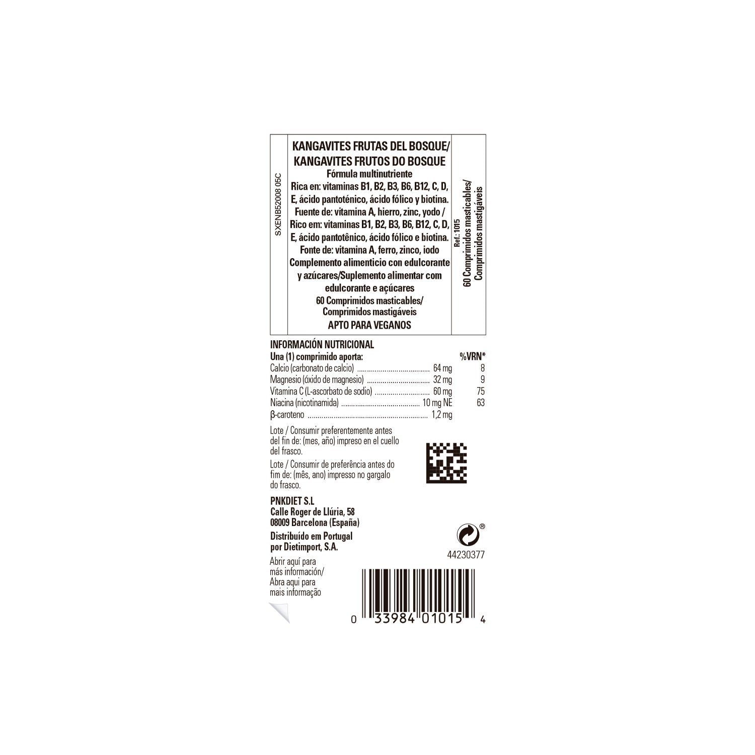 Solgar Kangavites Multivitamínico Sabor Frutas del Bosque 60comp