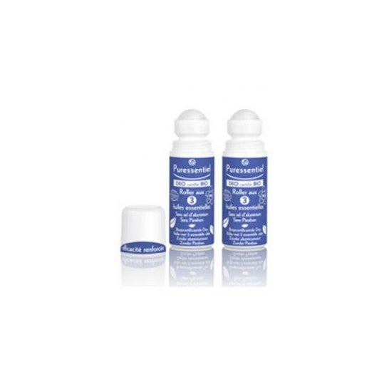 Puressentiel Déo Certifié Bio Roller Aux 3 Huiles Essentielles Lot De 2 x 50 ml