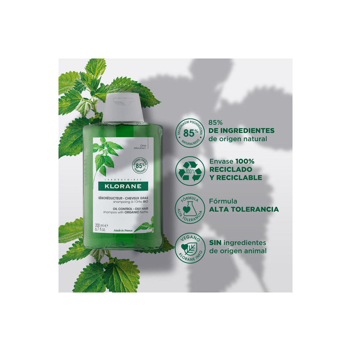 Klorane Champú a la Ortiga BIO 200 ml