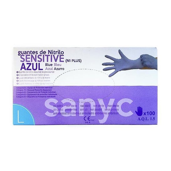 Sanicen Guante Nitrilo Sensitive Talla L 100uds