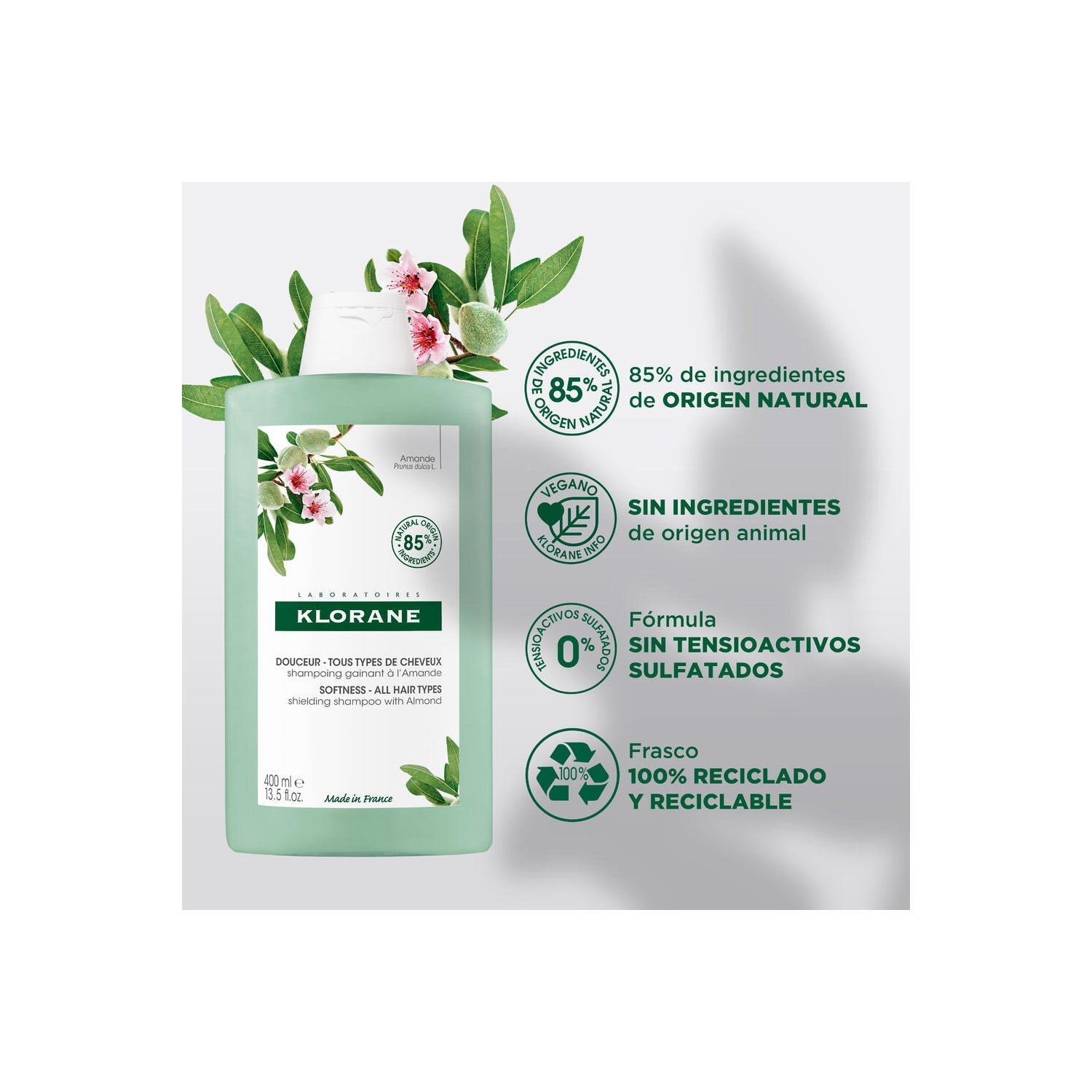 Klorane Champú Envolvente a la Almendra 400ml
