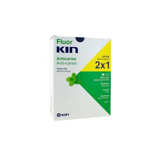 Fluorkin Enjuague Diario de Menta Pack de 2 Unidades x 500ml