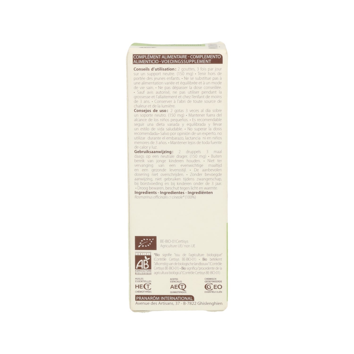 Pranarôm Aceite Esencial de Romero QT Cineol BIO 10ml