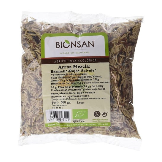 Bionsan Arroz Mezcla Basmati Rojo y Salvaje Bio 500 g
