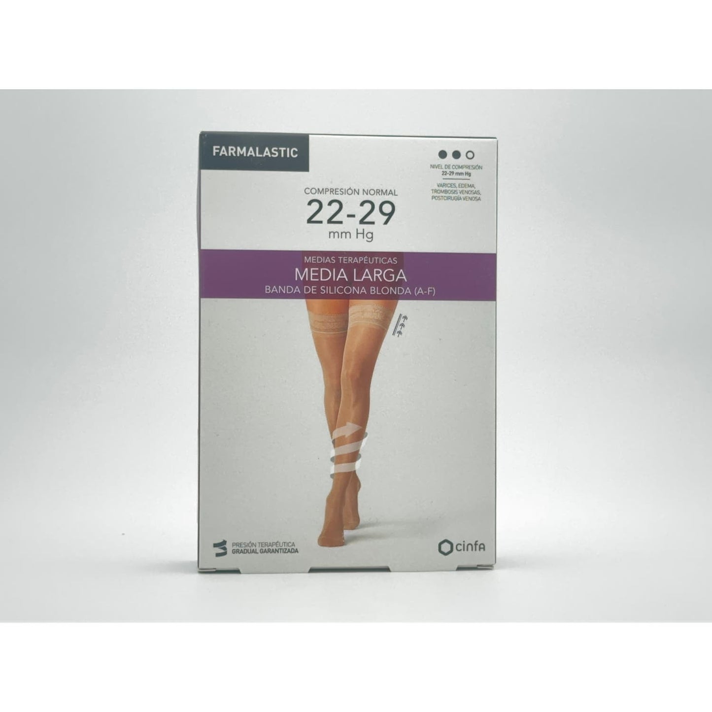 Farmalastic Media Larga blonda (A-F) comp. normal T-extra grande capuchino 1 Par