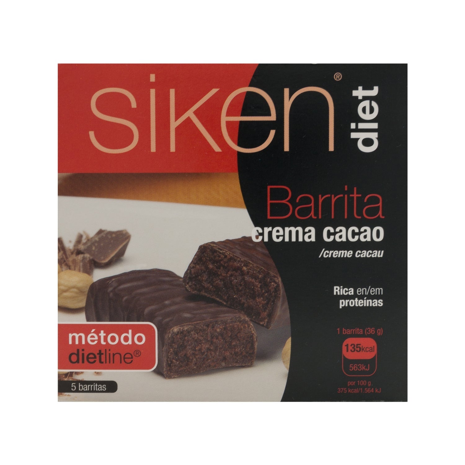 Siken Diet barrita sabor crema cacao 5uds