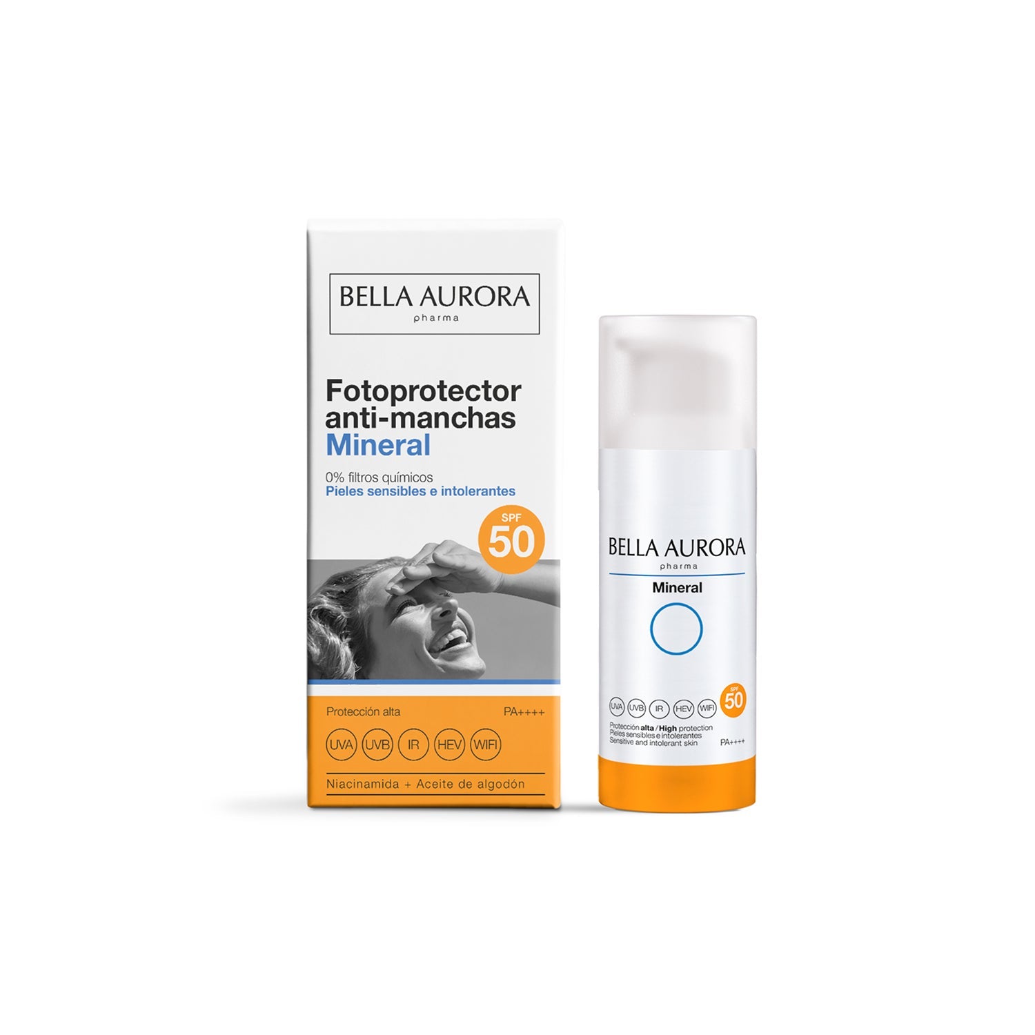 Bella Aurora Mineral 0% Protector Solar Facial Anti-Manchas SPF50 50ml