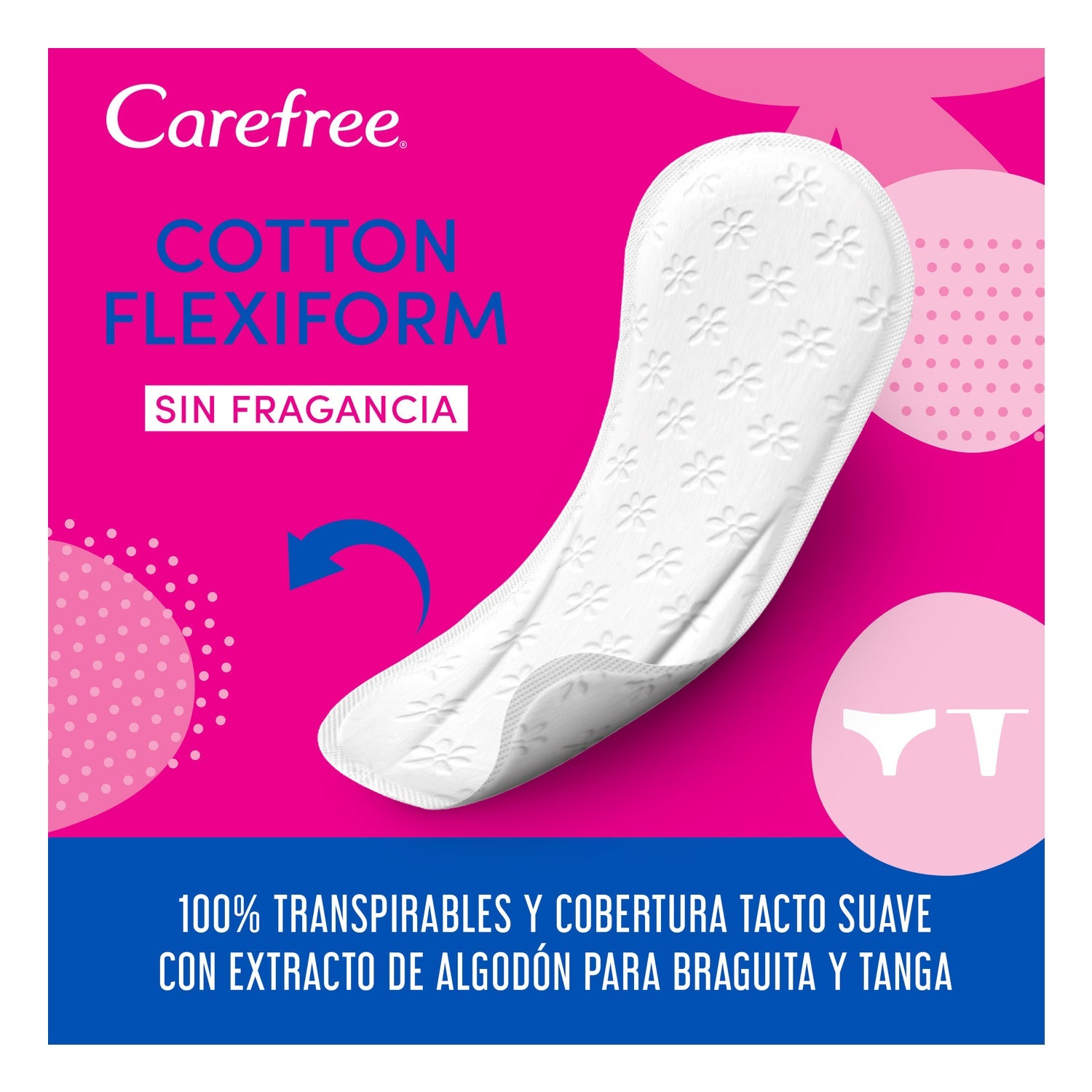 Carefree Cotton Feel Flexicomfort Fragancia Suave Talla S/M 30uds