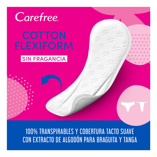 Carefree Cotton Feel Flexicomfort Fragancia Suave Talla S/M 30uds