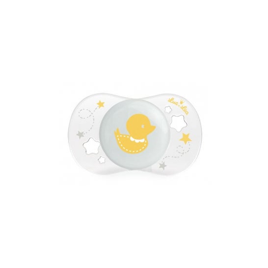 Luc Et Léa Chupete de Silicona Simétrica Pato Recién Nacido Amarillo 0-2 Meses