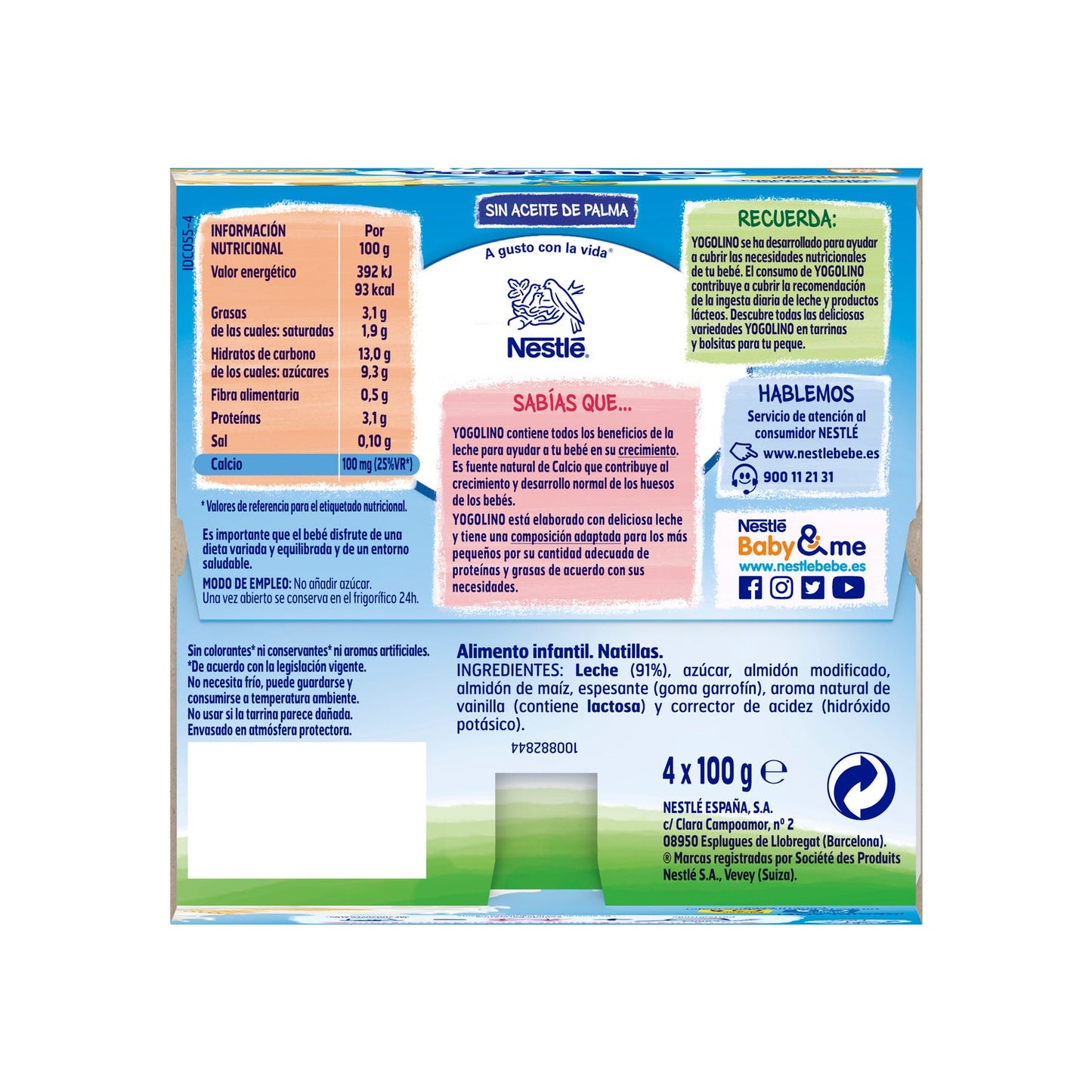 Iogolino natillas de galleta 100gx4uds