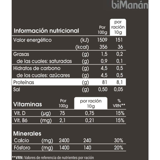 biManán Proteína 81% Sabor Neutro 300g