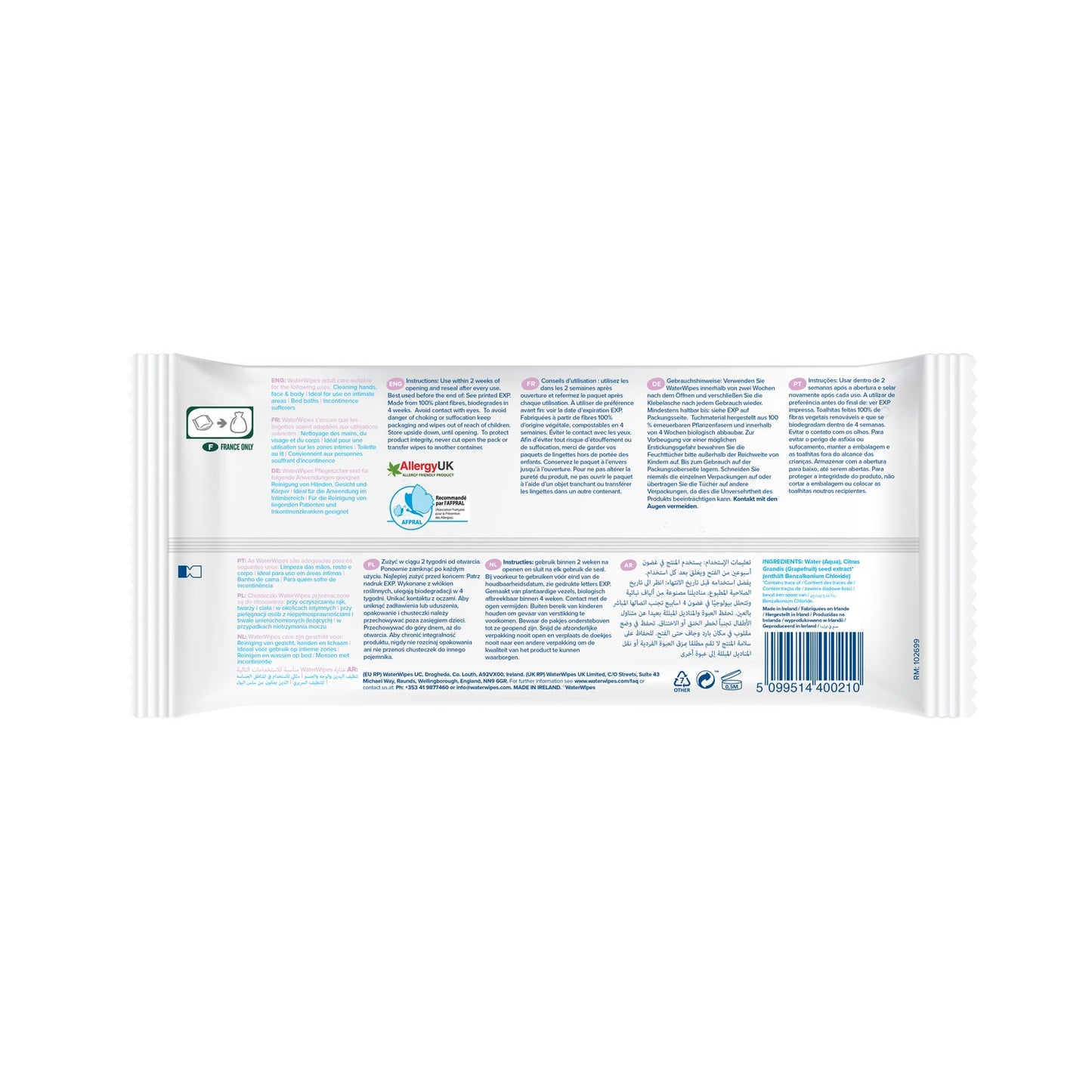 WaterWipes Toallitas Húmedas Adulto 30 uds