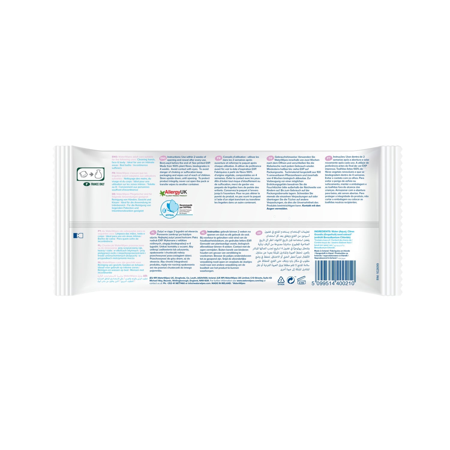 WaterWipes Toallitas Húmedas Adulto 30 uds