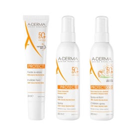 A-Derma Pack Protect Spf50+ Fluido Solar Invisible 40 ml + Spray Solar 200 ml + Spray Solar Infantil 200 ml