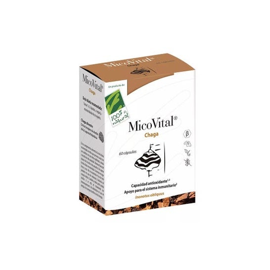 100% Natural Micovital Chaga 60 caps