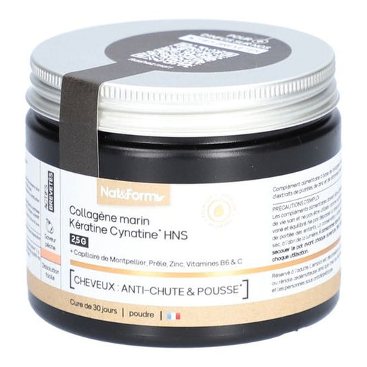 Nat & Form Colágeno Marino Keratina Cynatine Hns 2.5G Polvo 120g