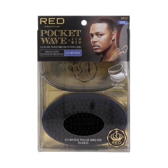 Red By Kiss Primium Pocket Wave Boar Brush Hard 1 ud
