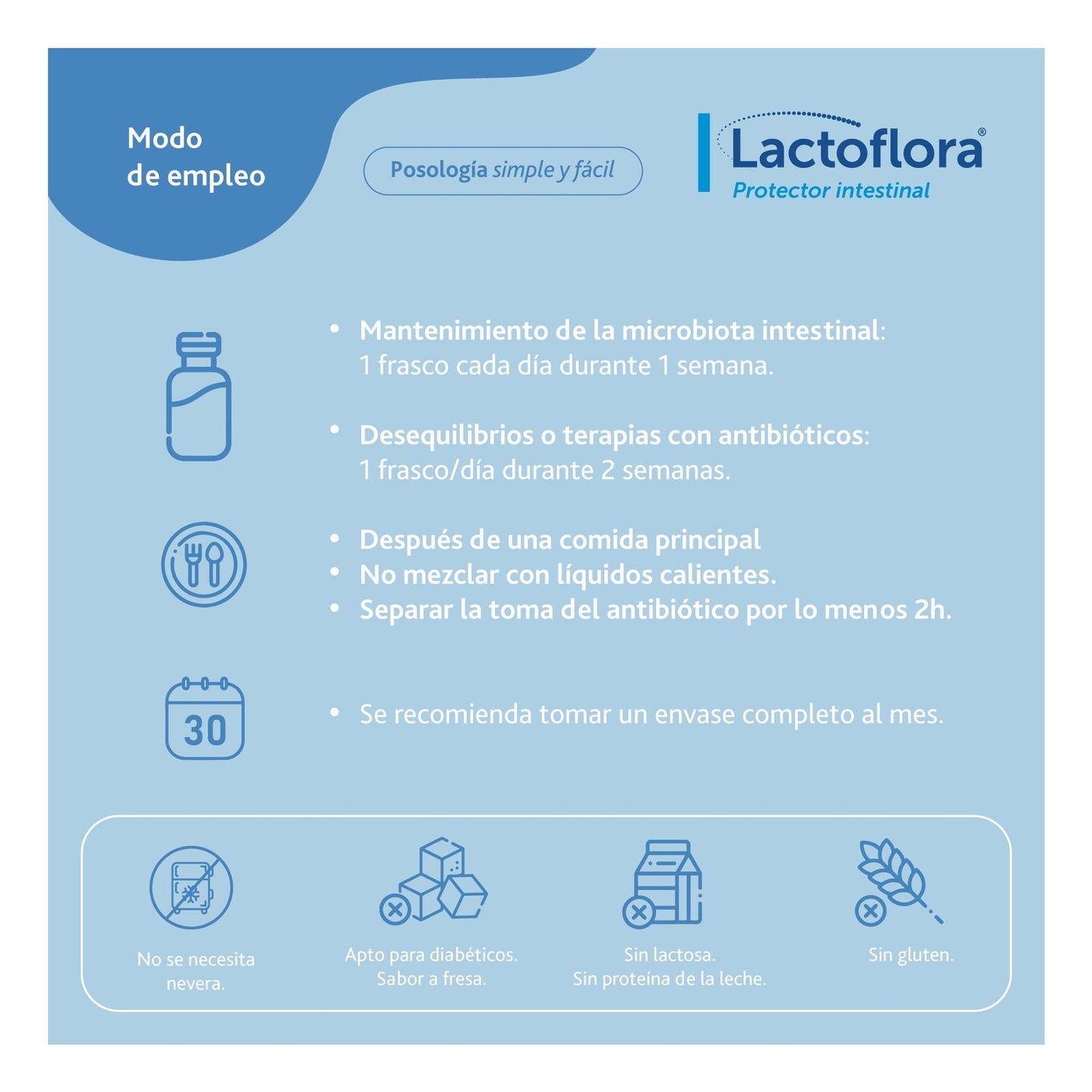 Lactoflora Protector Intestinal Adulto Sabor Fresa 10 frascos