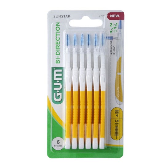 Gum Cepillo Interdental Bi-Direccional 14mm 6uds