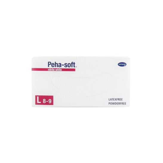 Peha-Soft Guantes Desechables de Nitrilo Blanco talla L 100uds