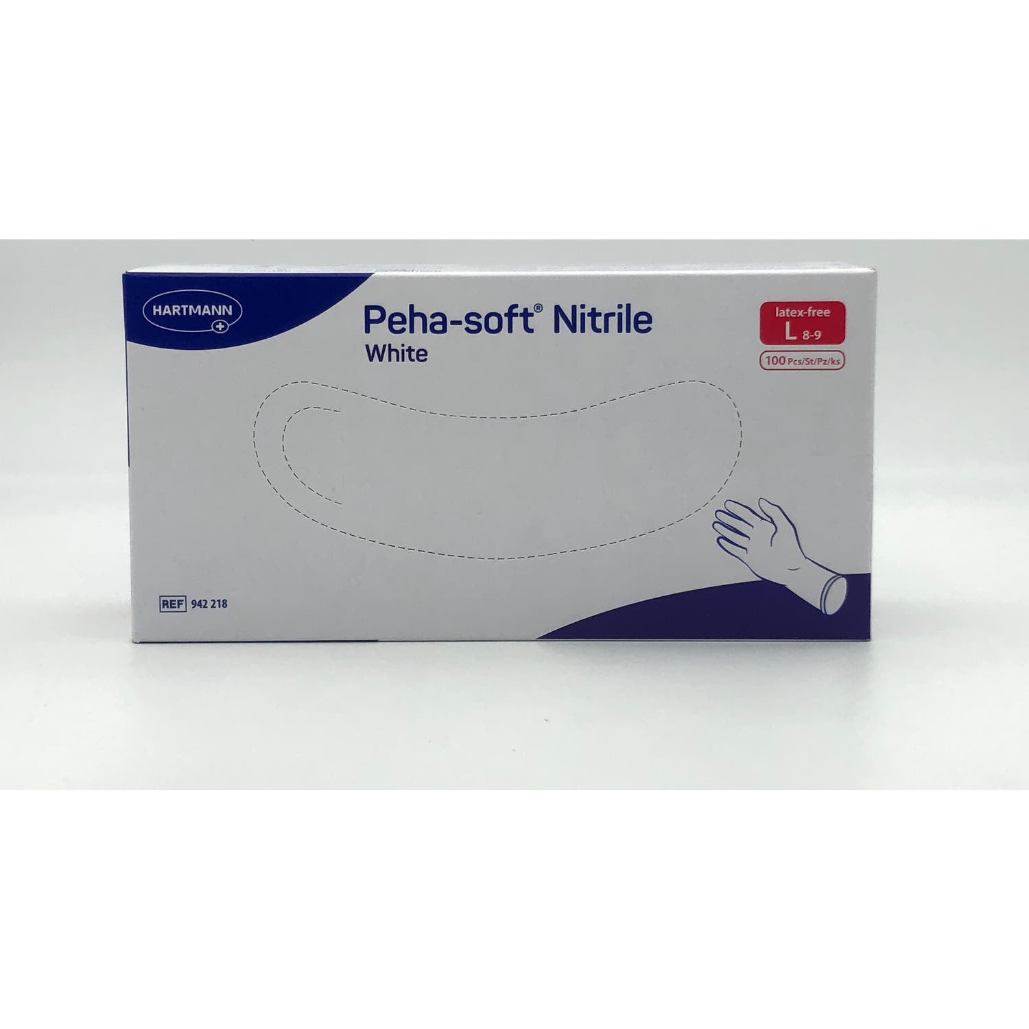 Peha-Soft Guantes Desechables de Nitrilo Blanco talla L 100uds