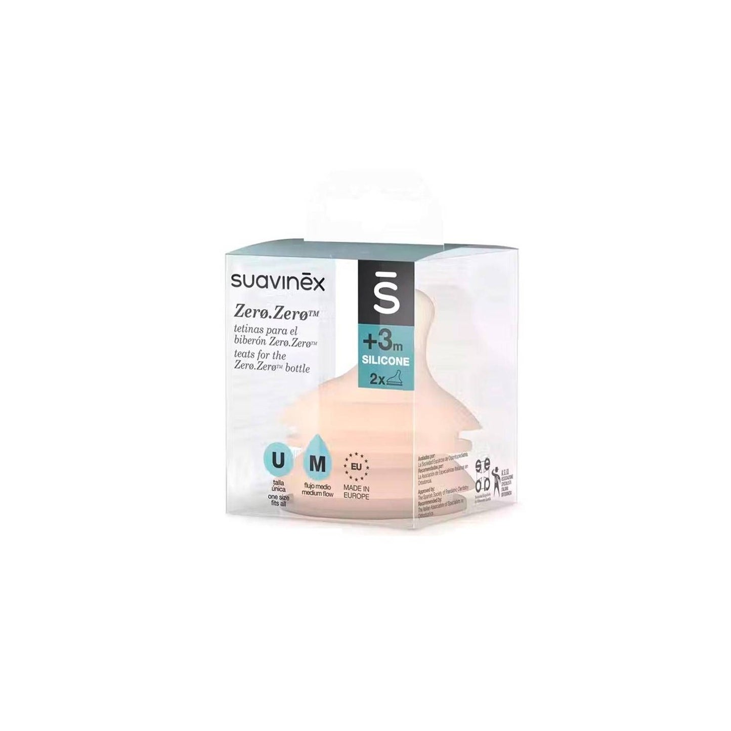 Suavinex Tetina Zero Zero Silicona Anticólicos Flujo Medio +3m 2uds
