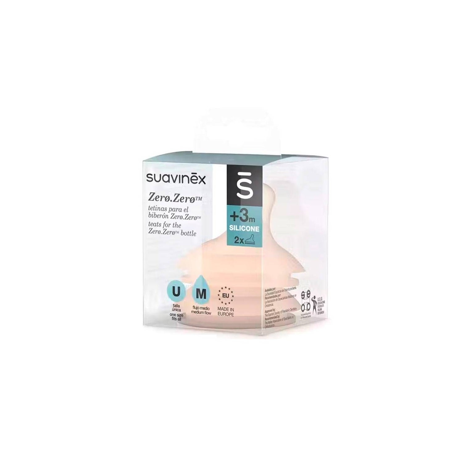 Suavinex Tetina Zero Zero Silicona Anticólicos Flujo Medio +3m 2uds